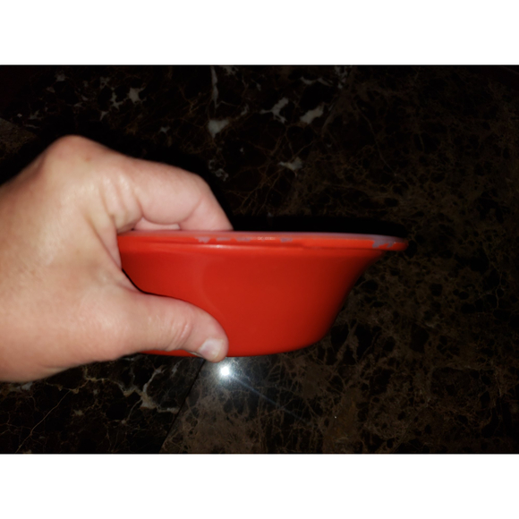 USA Glasbake J239 Red Vintage Divided Oval Casserole 12 inches by 8.5 inches - Picture 3 of 6